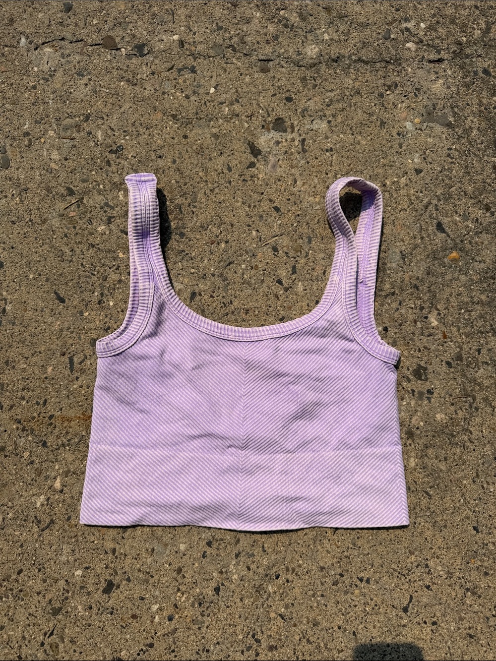 Lavender Ribbed Tank Crop Top - Women